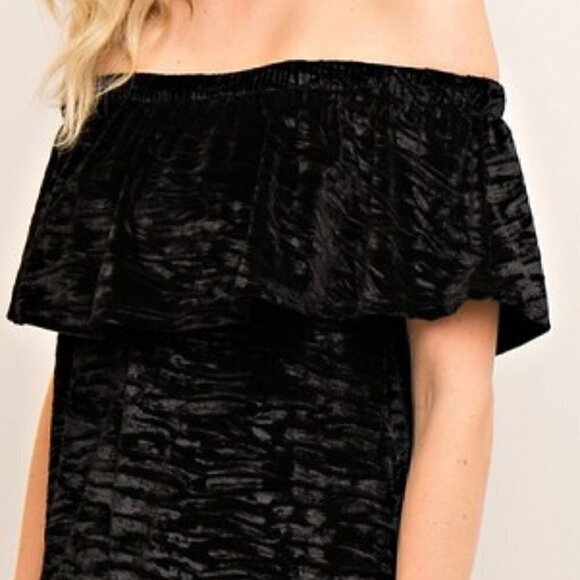 HOLIDAY PARTY Velvet Dress - Black - Picture 3 of 4